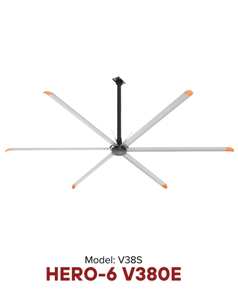 Quạt trần HVLS HERO-6 V380e Ø 5.5m