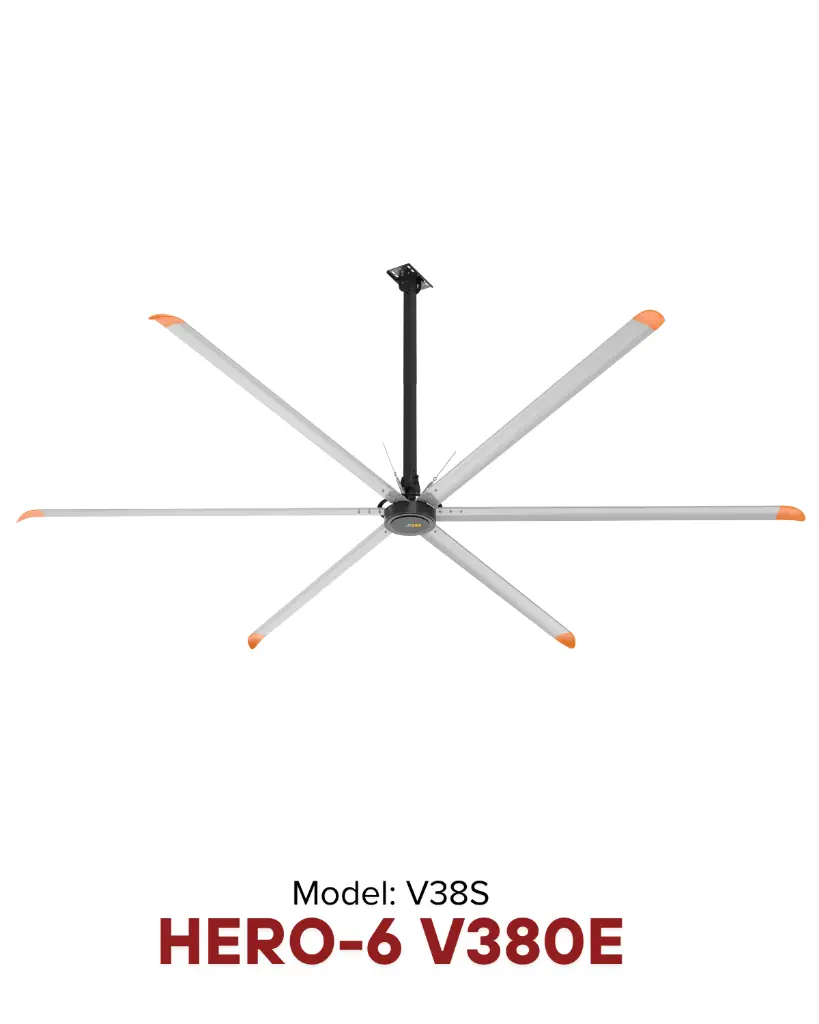 Quạt trần HVLS HERO-6 V380e Ø 6.1m