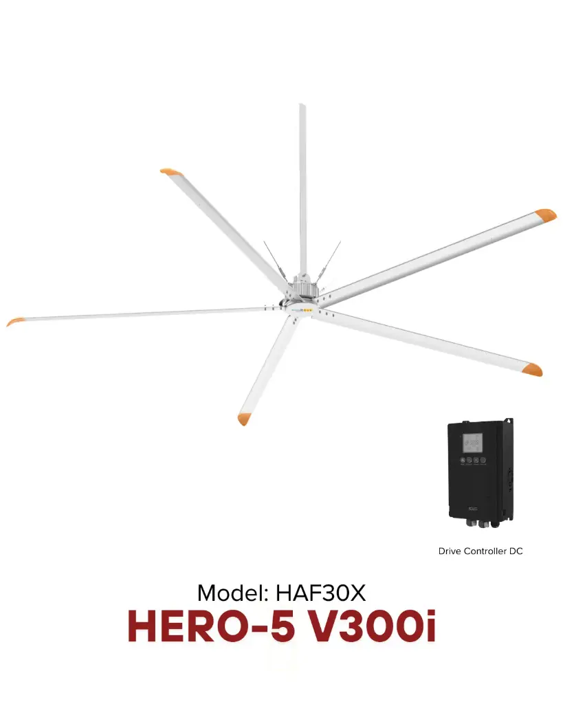 Quạt trần HVLS HERO 5 V300i Ø6.1m